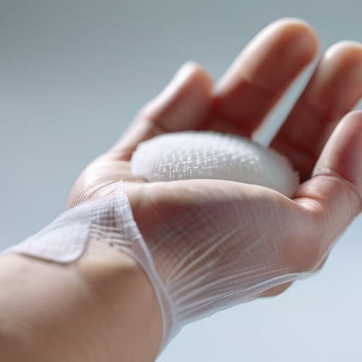 Cleaning a wound before bandaging to avoid a mess.